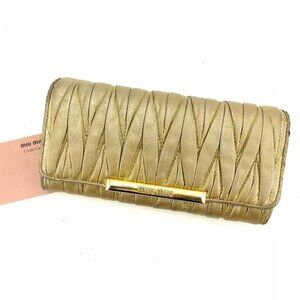 miumiu Wallet Purse Materasse Gold Silver Woman Authentic Used